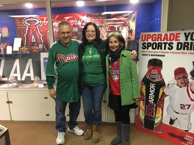 All Sports Museum goes international! Alex Wazeter, (r) from Costa Rica, recently visited the Museum with her friend, Mary Bailey, from Tabernacle, NJ and Museum Chairperson, Dom Valella.